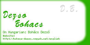 dezso bohacs business card